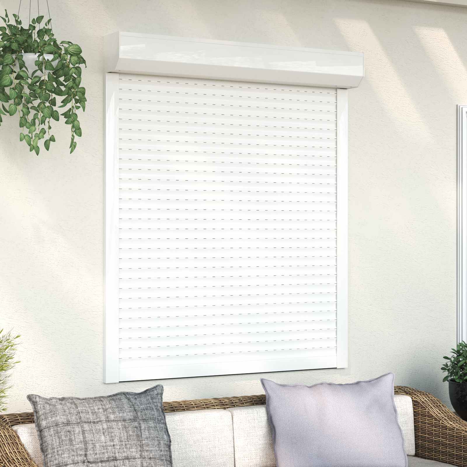 vidaXL Roleta Biały 110 x 130 cm Aluminium i poliuretan