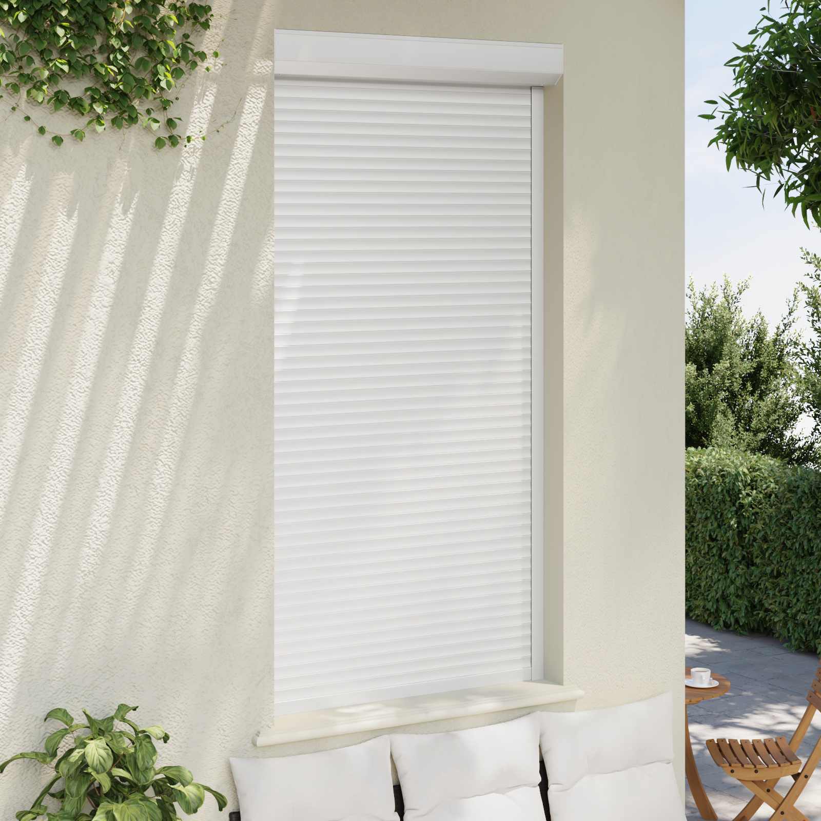 vidaXL Roleta Biały 110 x 220 cm Aluminium i poliuretan