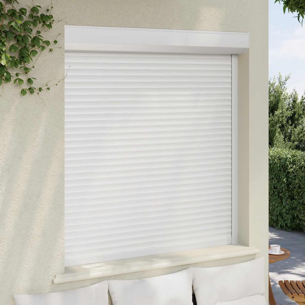 vidaXL Roleta Biały 130 x 140 cm Aluminium i poliuretan