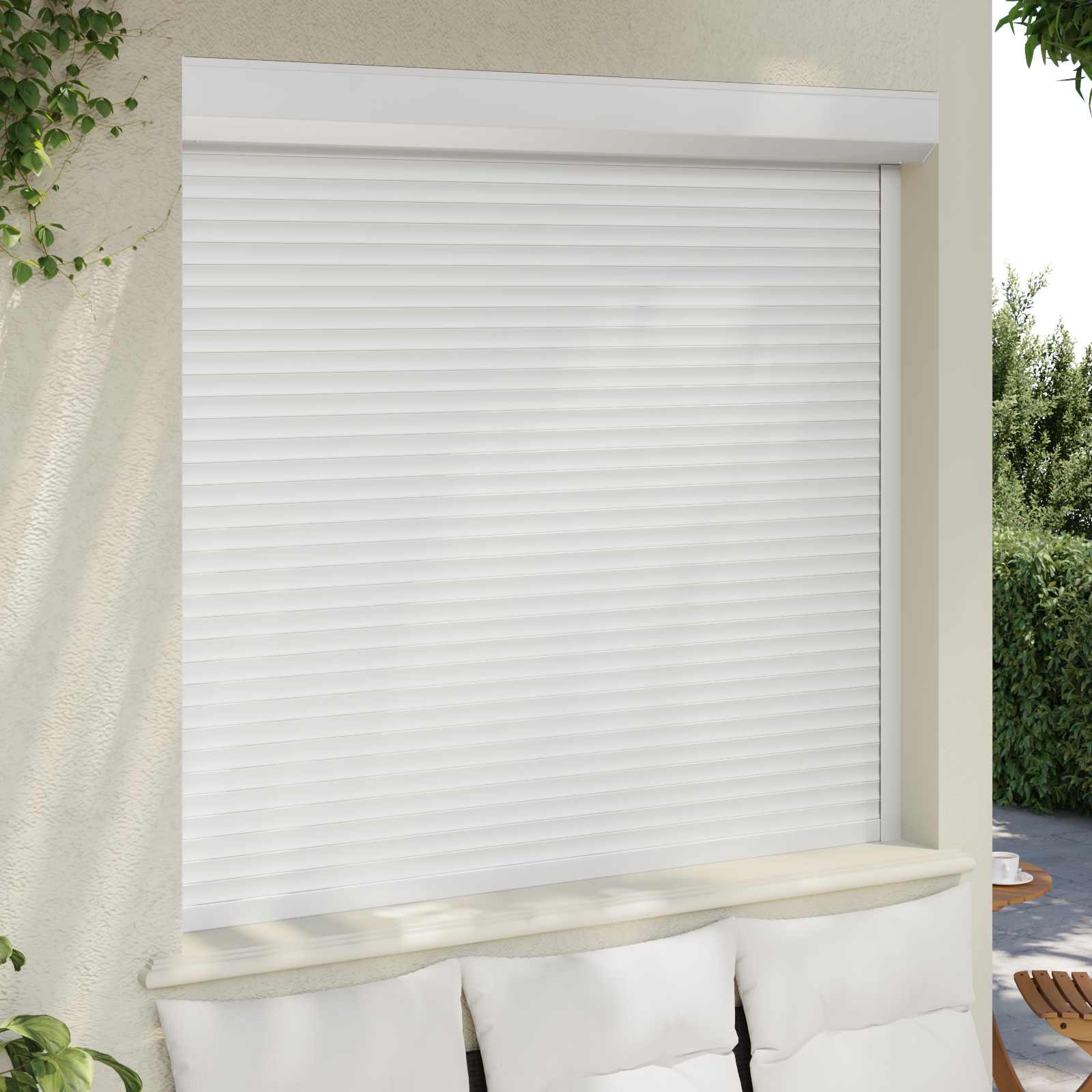 vidaXL Roleta Biały 160 x 150 cm Aluminium i poliuretan
