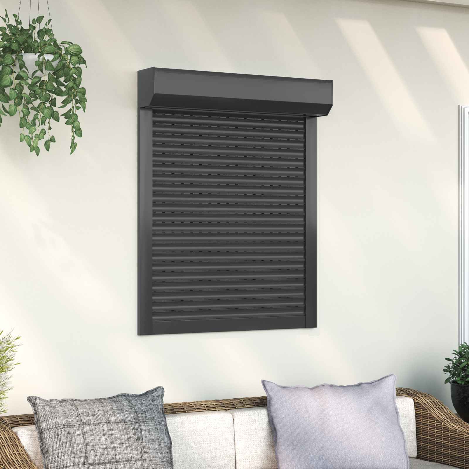 vidaXL Roleta Antracyt 80 x 100 cm Aluminium i poliuretan
