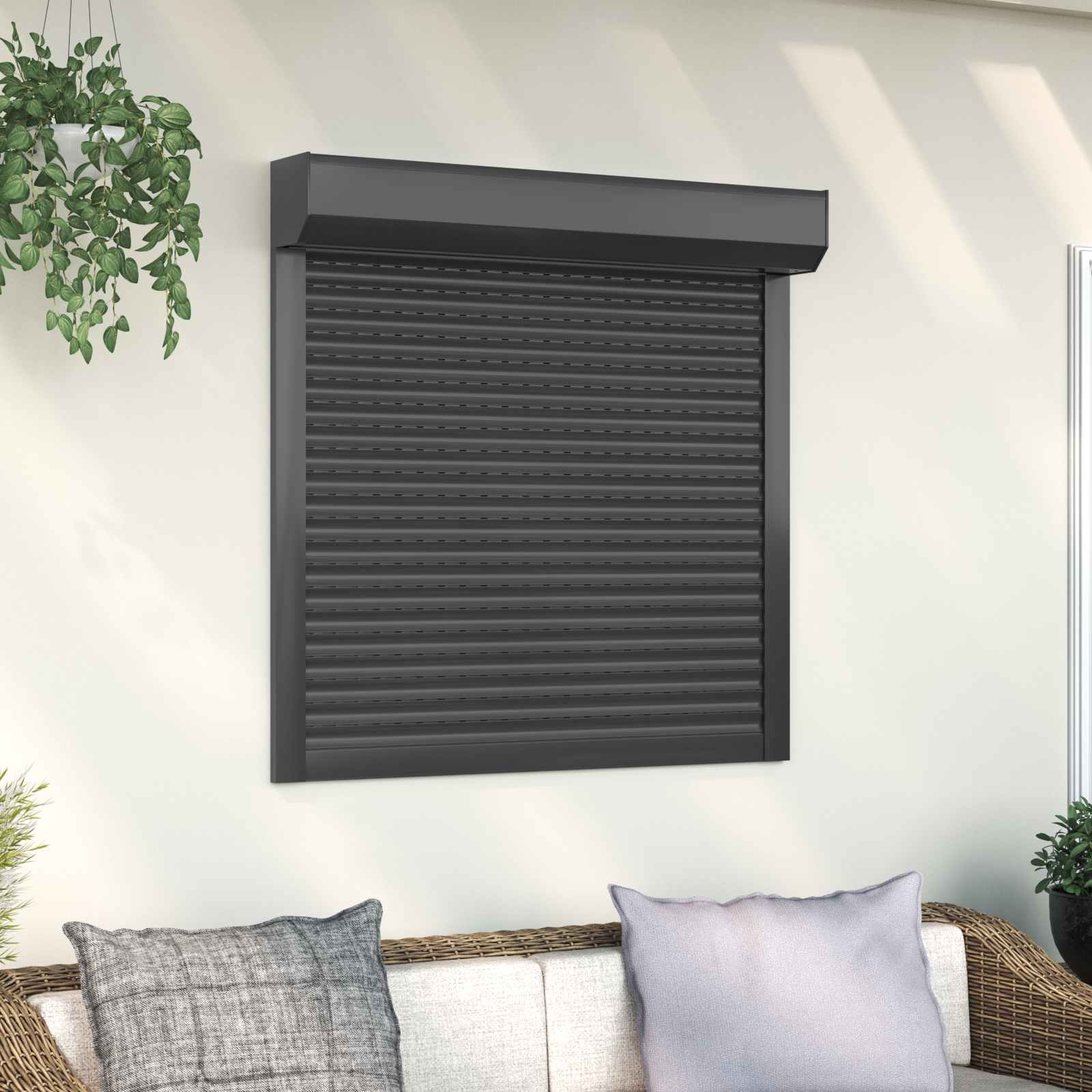 vidaXL Roleta Antracyt 100 x 100 cm Aluminium i poliuretan