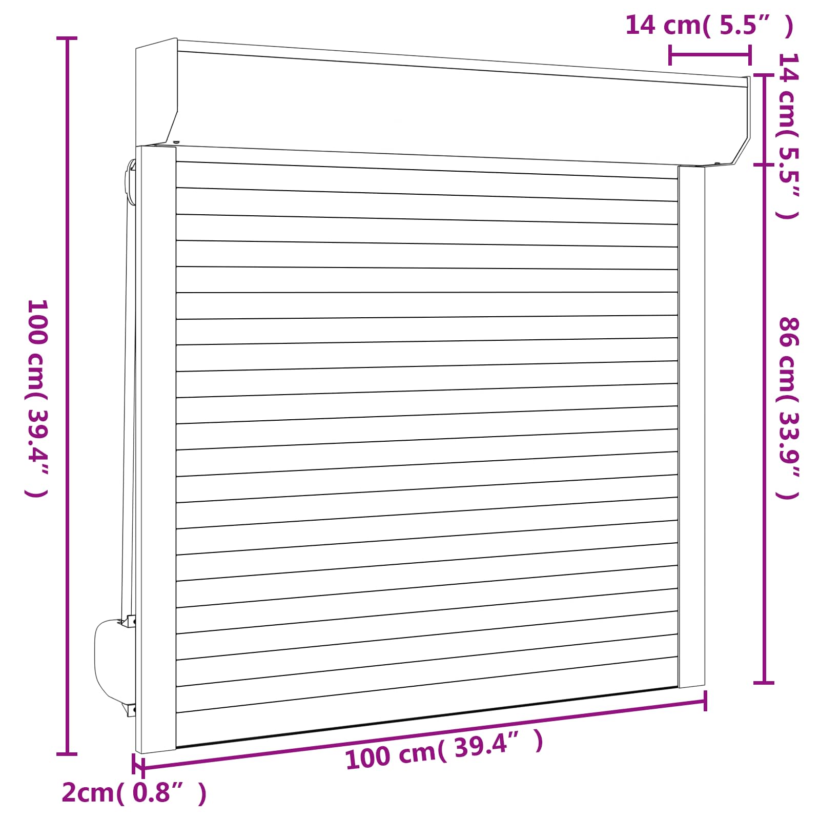 vidaXL Roleta Antracyt 100 x 100 cm Aluminium i poliuretan