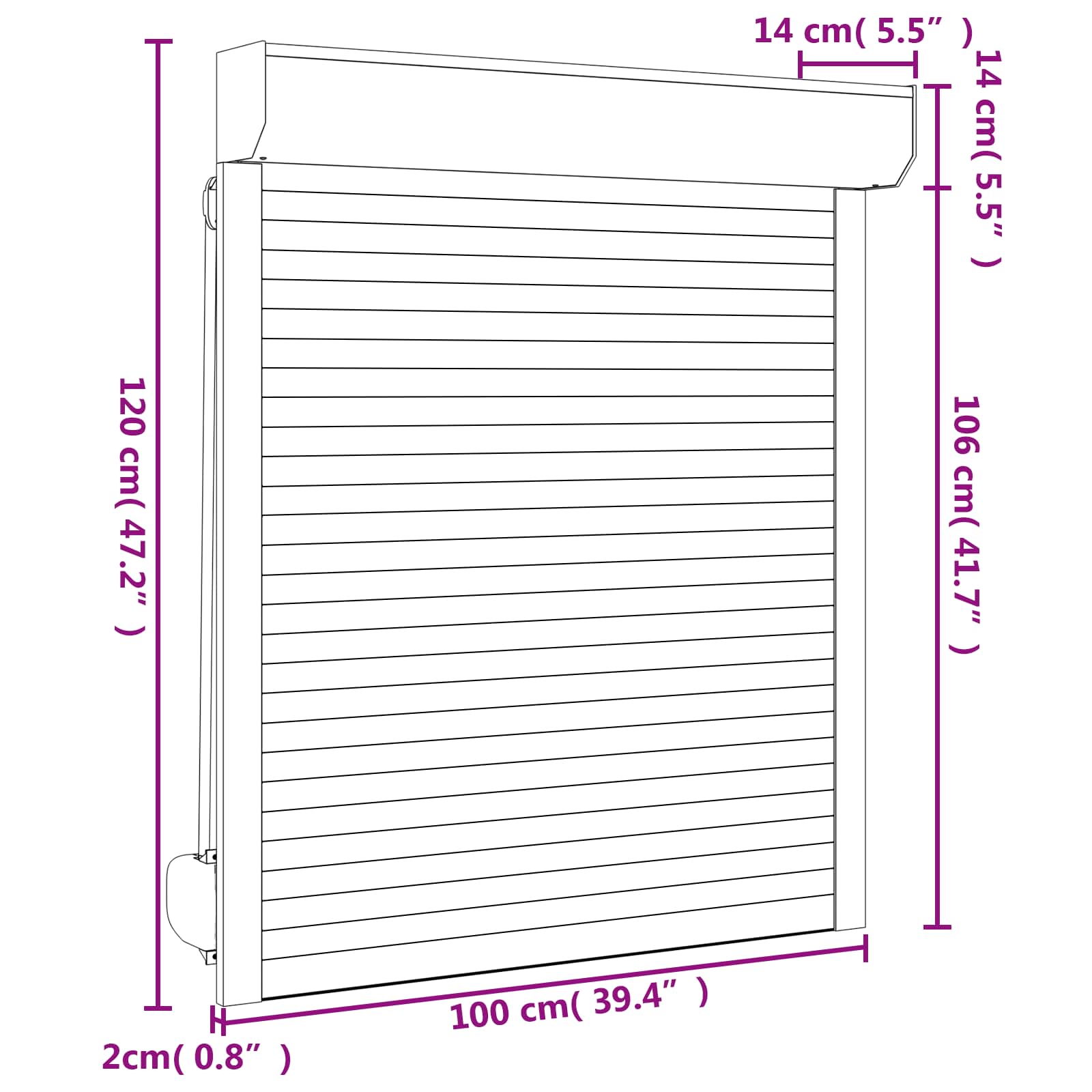 vidaXL Roleta Antracyt 100 x 120 cm Aluminium i poliuretan