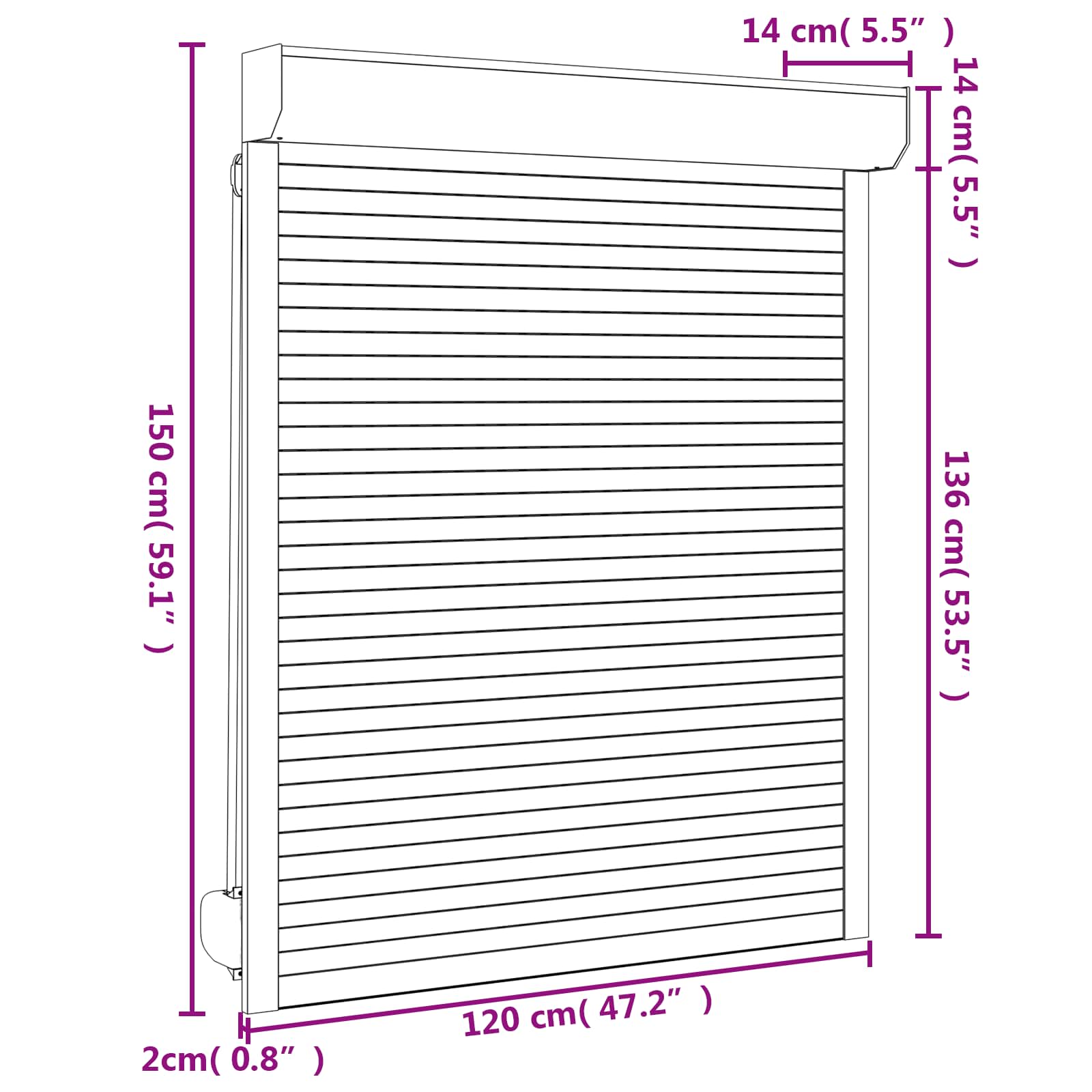 vidaXL Roleta Antracyt 120 x 150 cm Aluminium i poliuretan