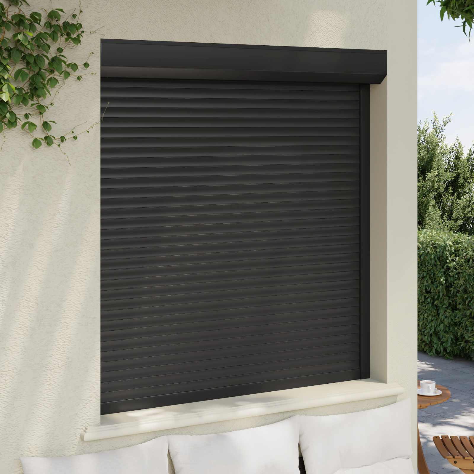 vidaXL Roleta Antracyt 130 x 140 cm Aluminium i poliuretan