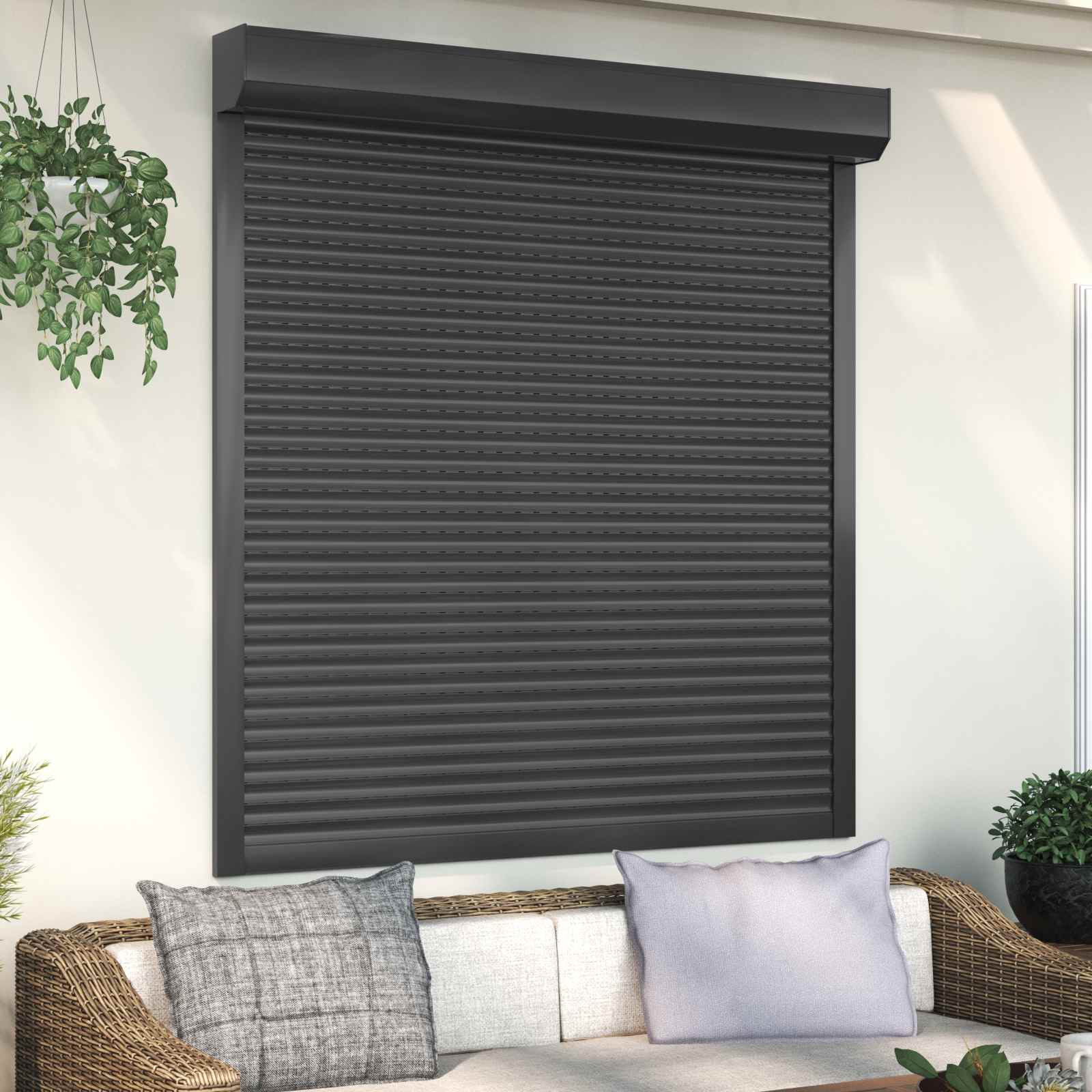 vidaXL Roleta Antracyt 140 x 150 cm Aluminium i poliuretan