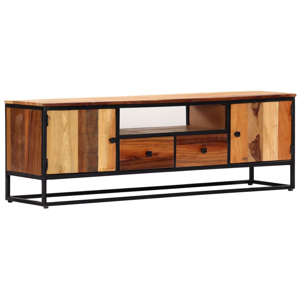 vidaXL Szafka pod TV, 120x30x40 cm, lite drewno odzyskane i stal