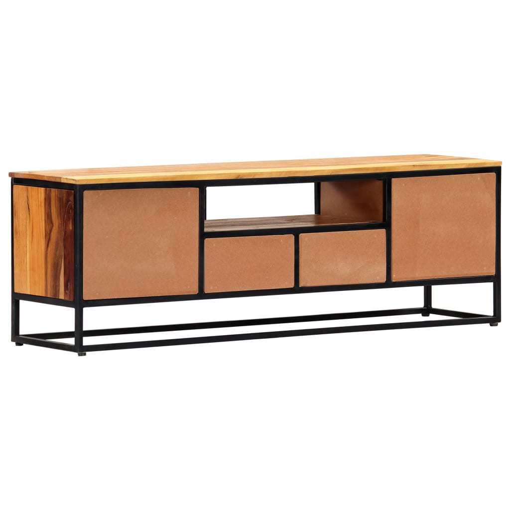 vidaXL Szafka pod TV, 120x30x40 cm, lite drewno odzyskane i stal