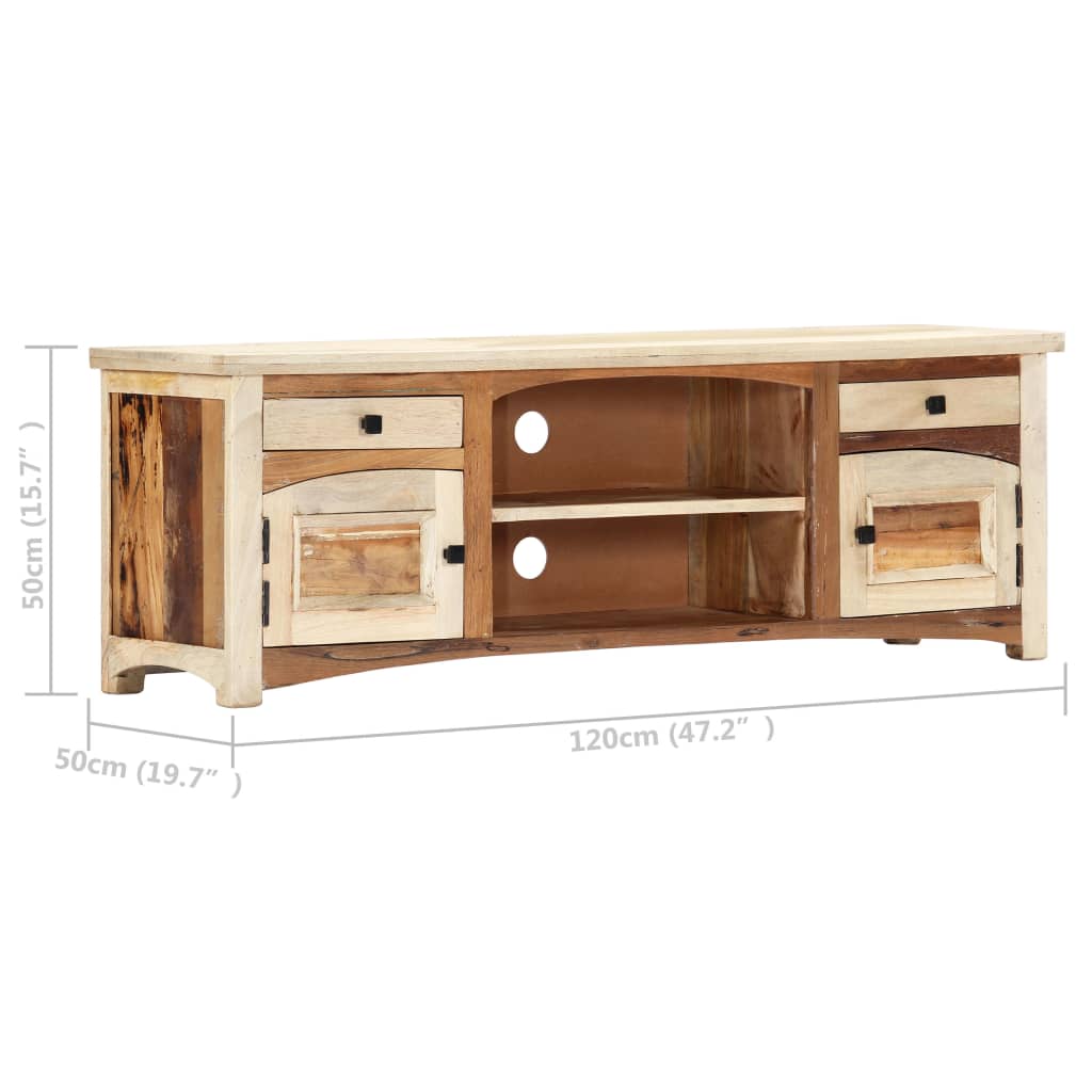 vidaXL Szafka pod TV, 120x30x40 cm, lite drewno odzyskane