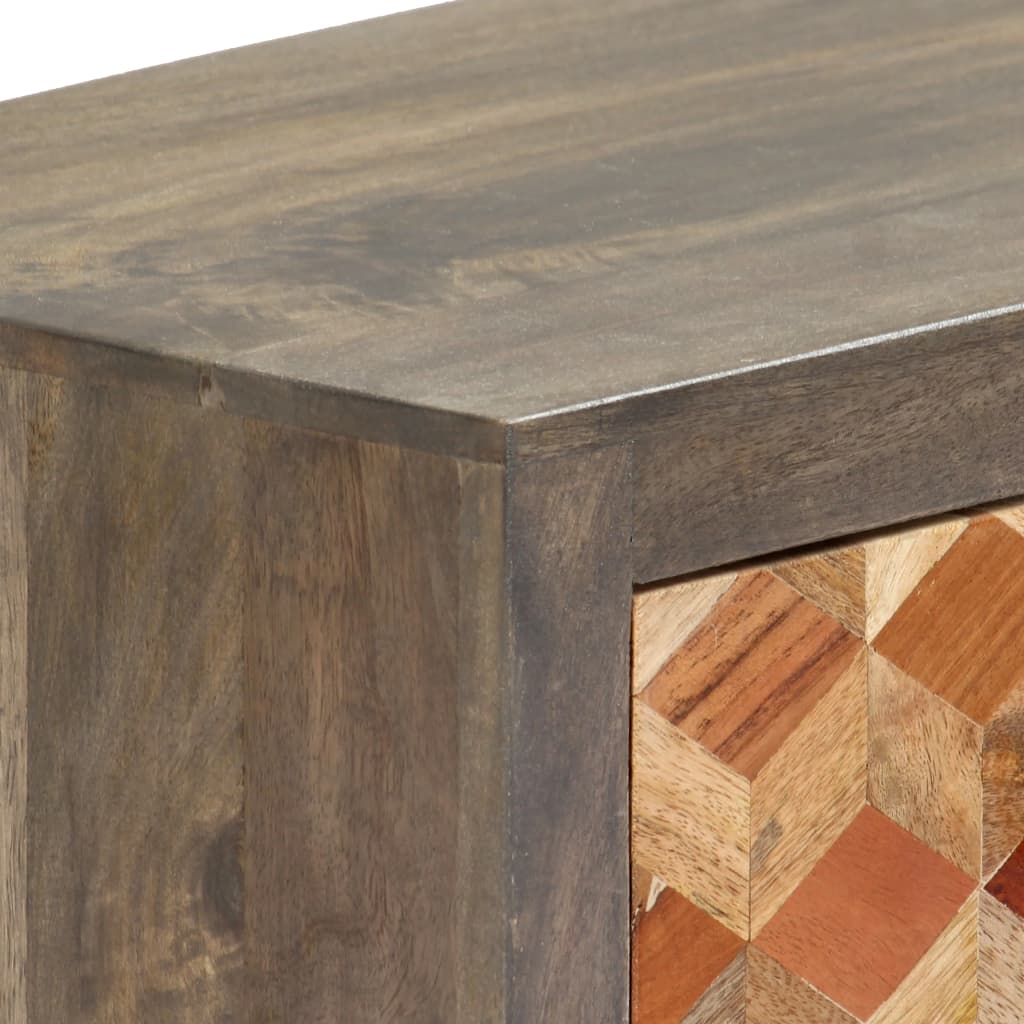 vidaXL Szafka pod TV, szara, 120x30x40 cm, lite drewno mango