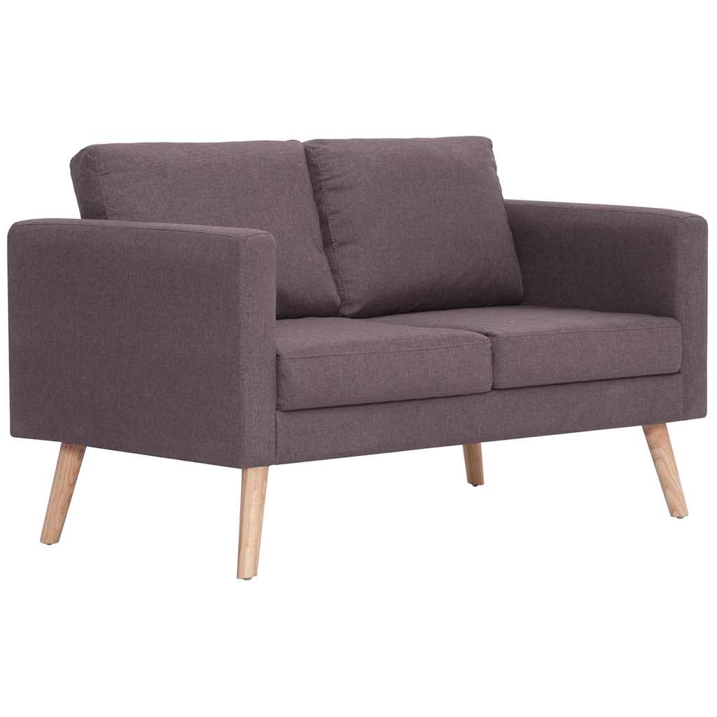 vidaXL Zestaw 2 sof tapicerowanych tkaniną, taupe