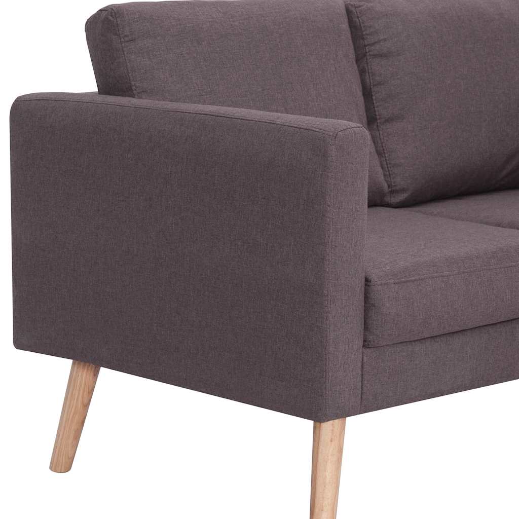 vidaXL Zestaw 2 sof tapicerowanych tkaniną, taupe