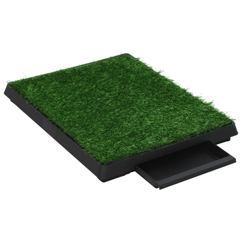 vidaXL Toalety dla zwierząt z tacą i sztuczną trawą 2 szt., 63x50x7 cm