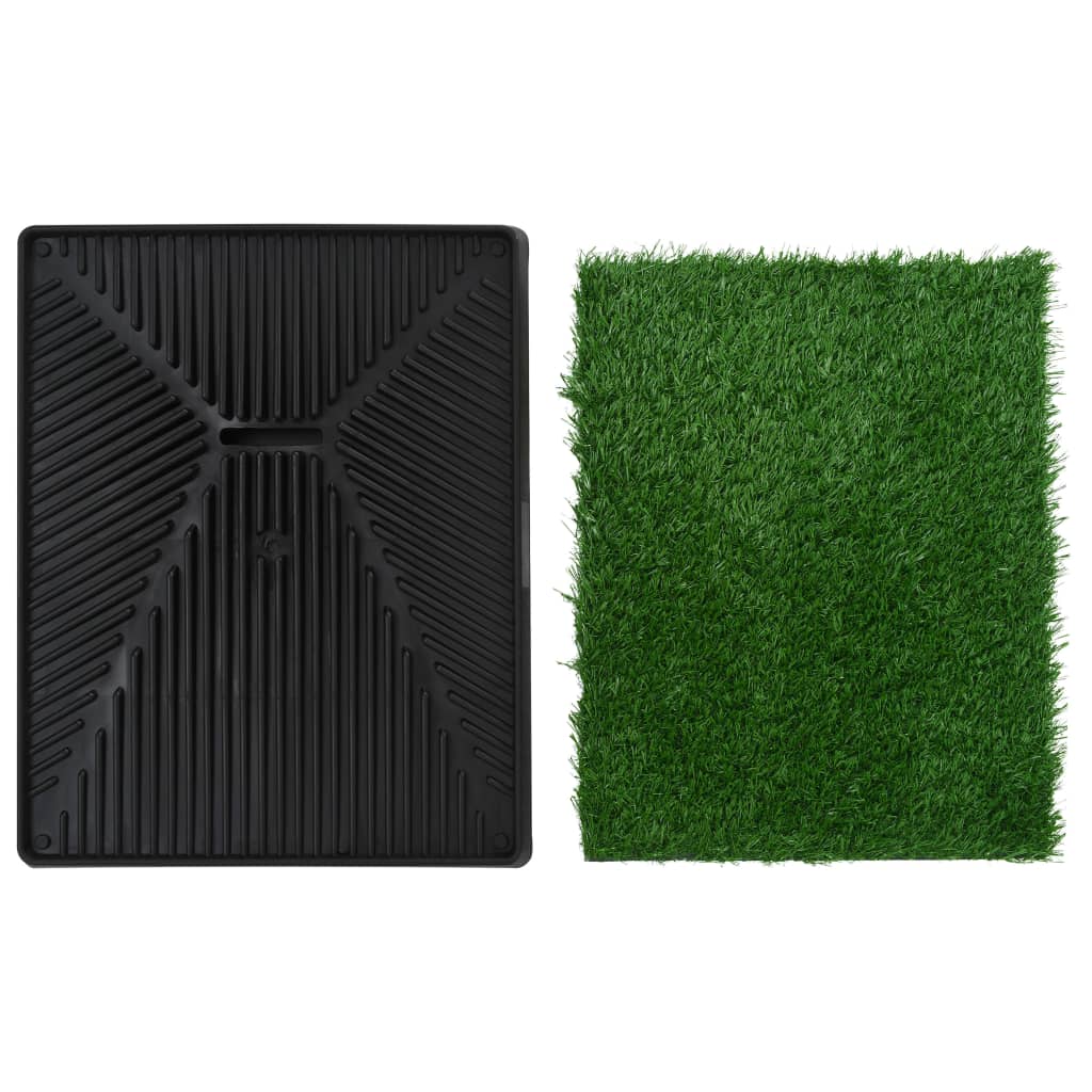 vidaXL Toalety dla zwierząt z tacą i sztuczną trawą 2 szt., 63x50x7 cm