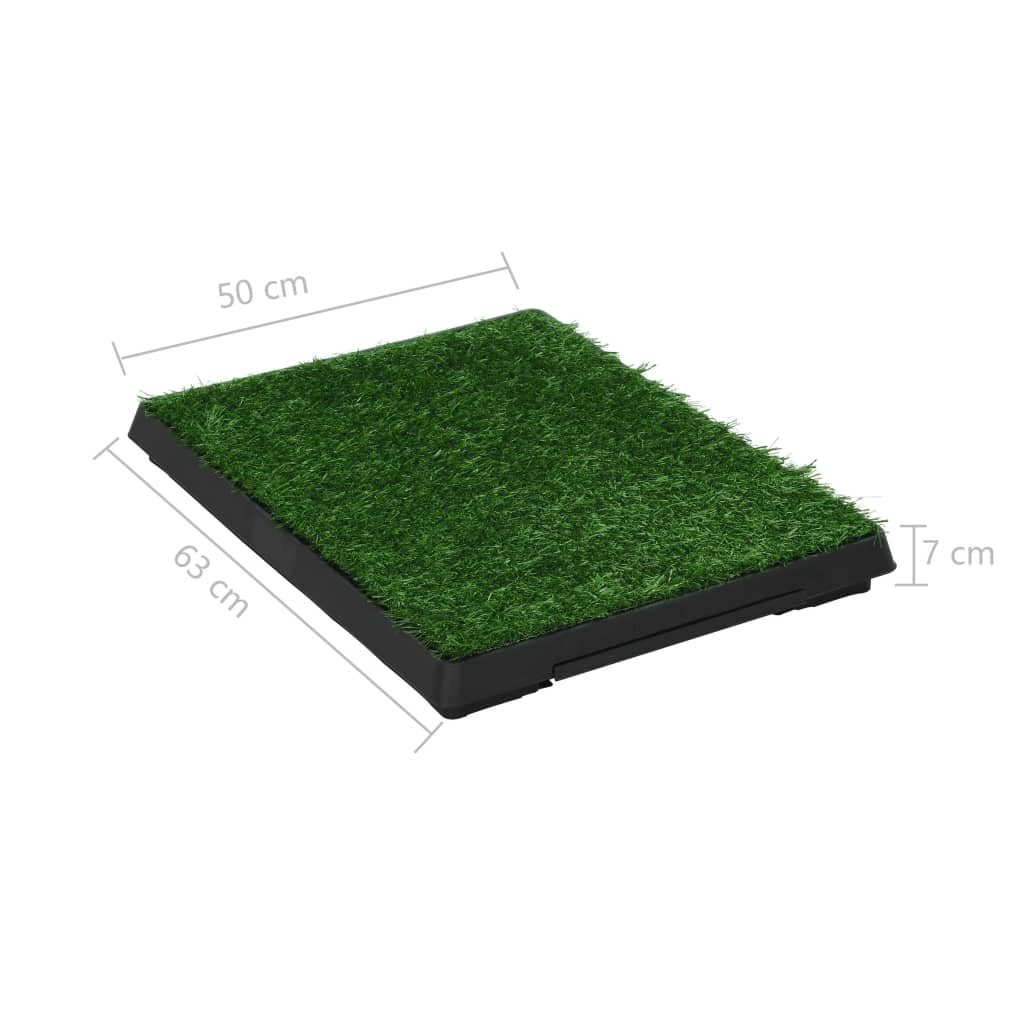 vidaXL Toalety dla zwierząt z tacą i sztuczną trawą 2 szt., 63x50x7 cm