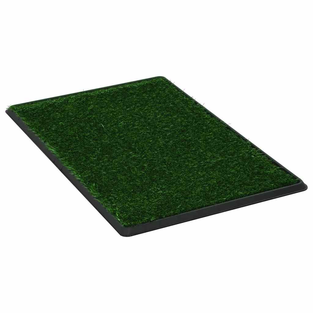 vidaXL Toaleta dla zwierząt z tacą i sztuczną trawą, zieleń, 76x51x3cm