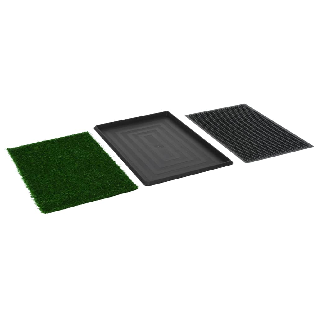 vidaXL Toalety dla zwierząt z tacą i sztuczną trawą, 2 szt, 76x51x3 cm