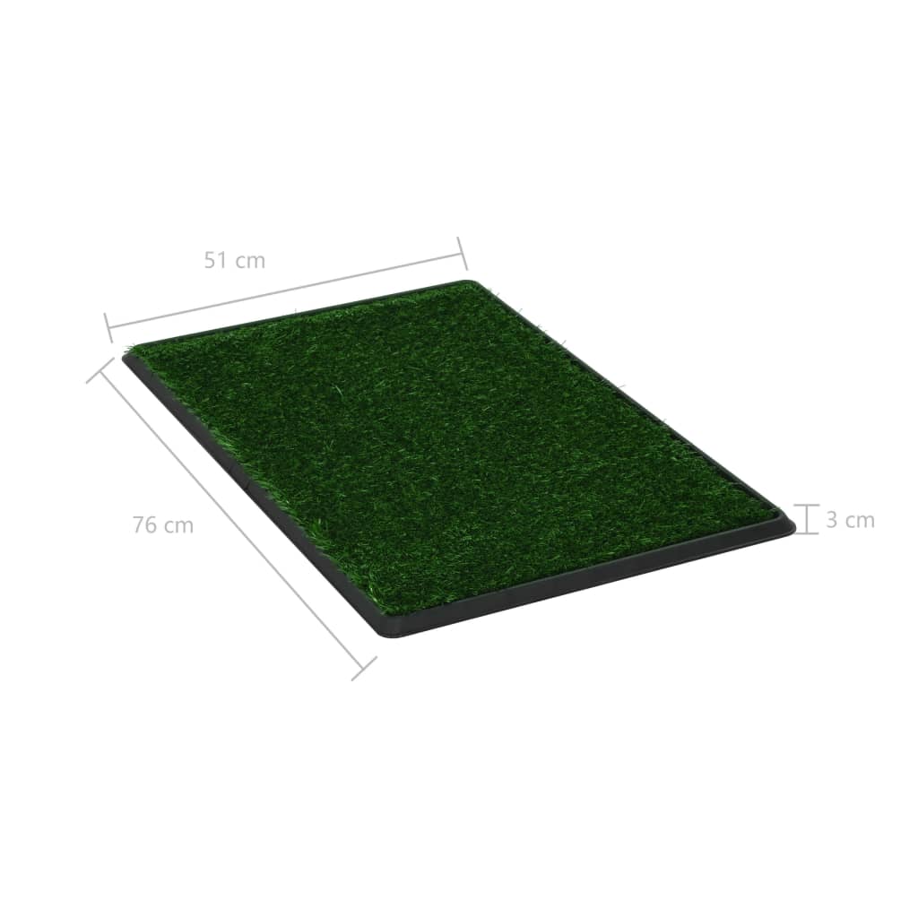 vidaXL Toalety dla zwierząt z tacą i sztuczną trawą, 2 szt, 76x51x3 cm