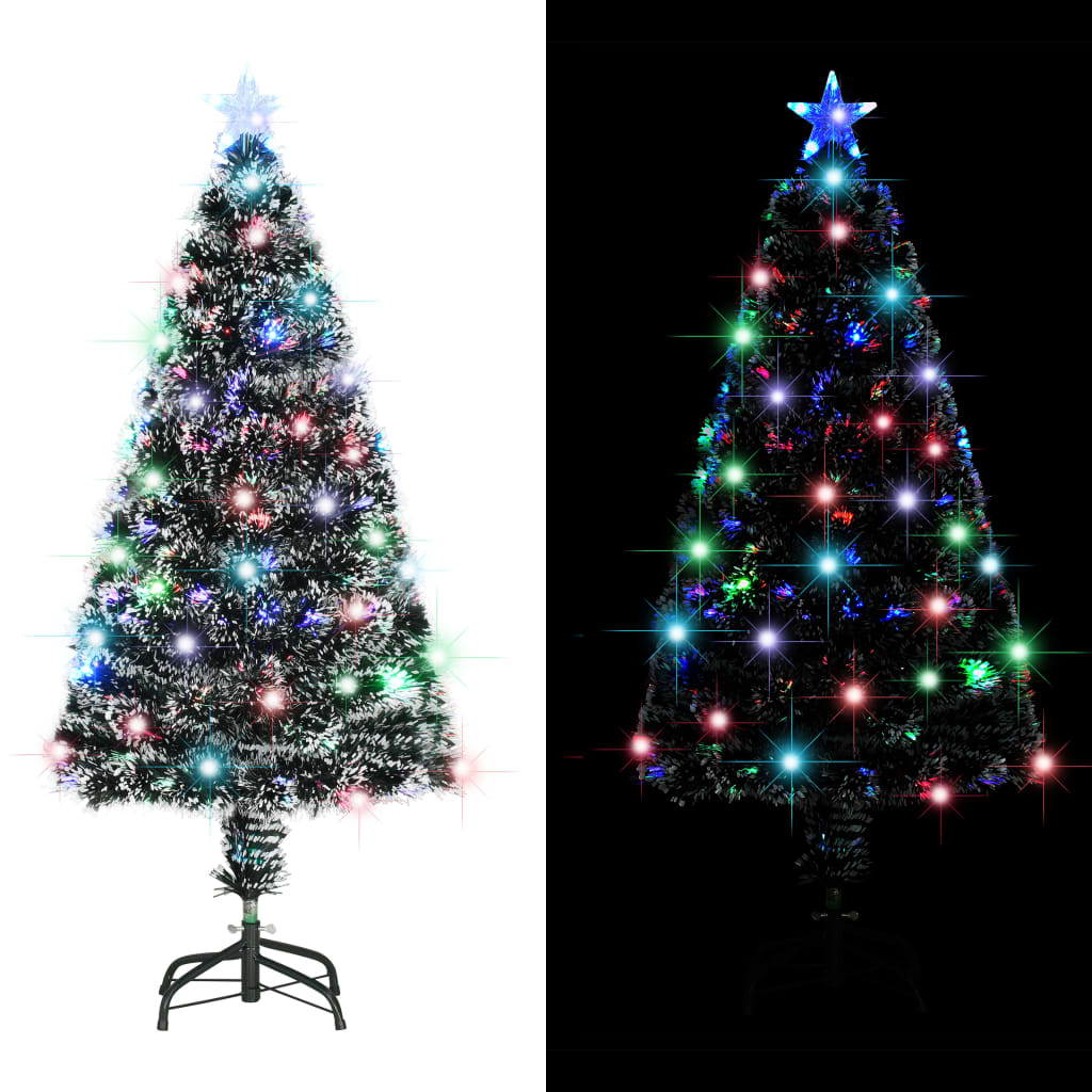 vidaXL Sztuczna choinka z LED i stojakiem 120 cm, włókno optyczne