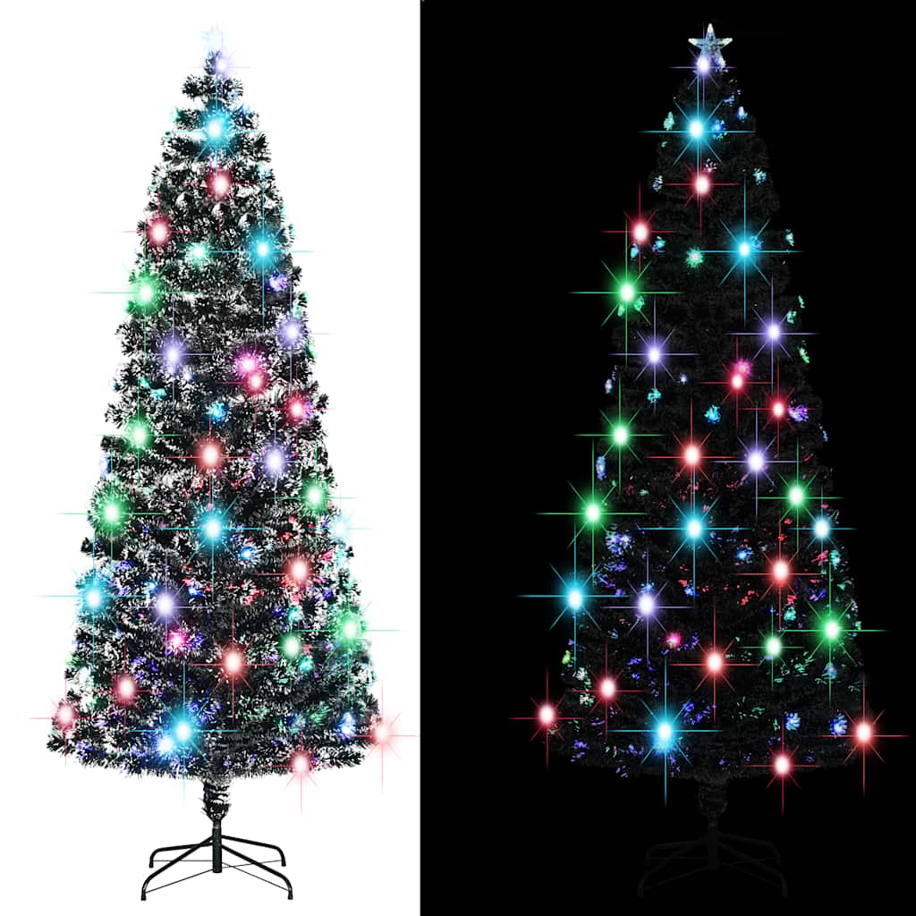 vidaXL Sztuczna choinka z LED i stojakiem 240 cm, włókno optyczne