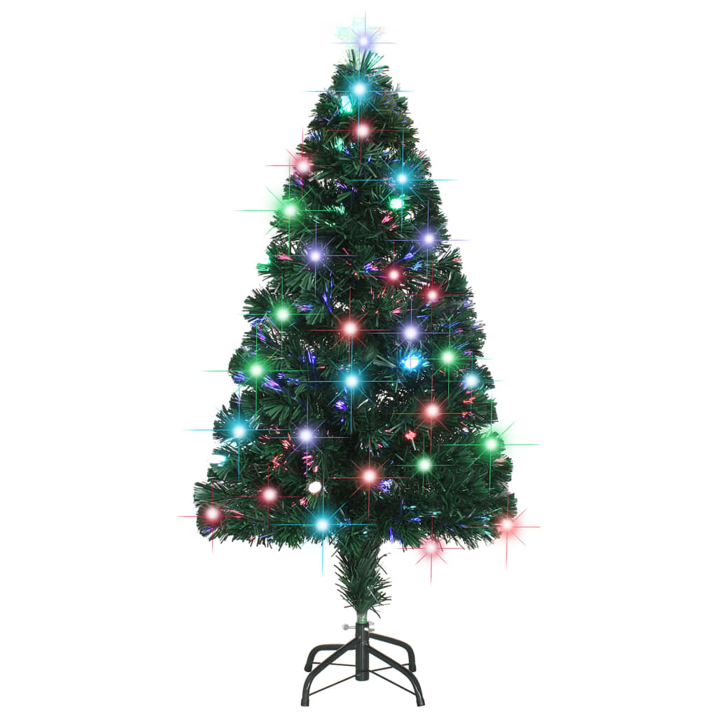 vidaXL Sztuczna choinka z LED i stojakiem 120 cm, włókno optyczne