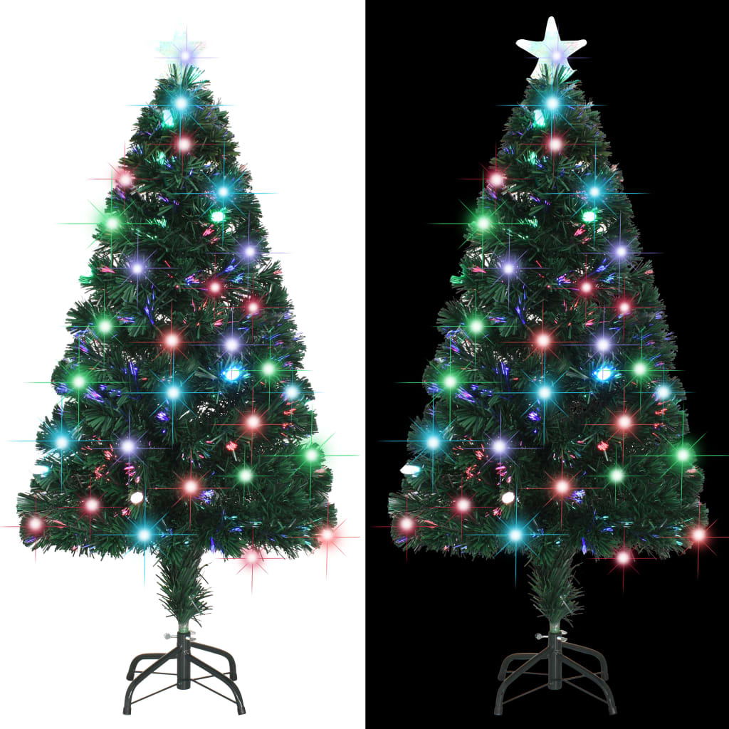 vidaXL Sztuczna choinka z LED i stojakiem 120 cm, włókno optyczne
