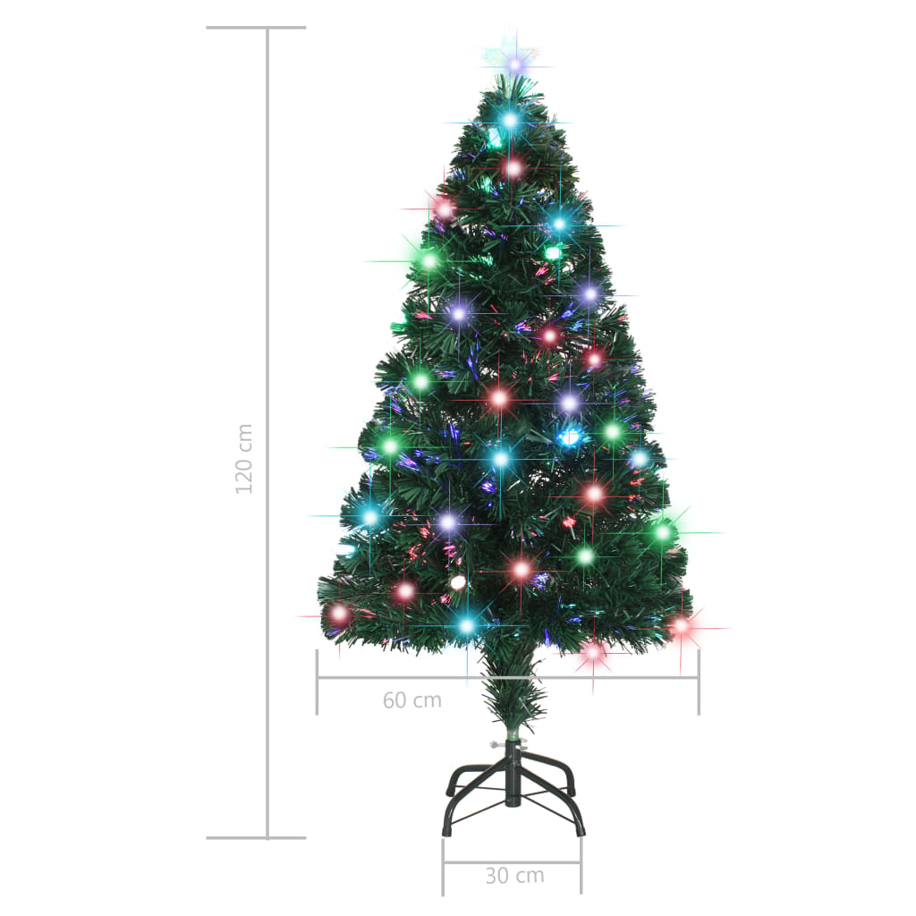 vidaXL Sztuczna choinka z LED i stojakiem 120 cm, włókno optyczne