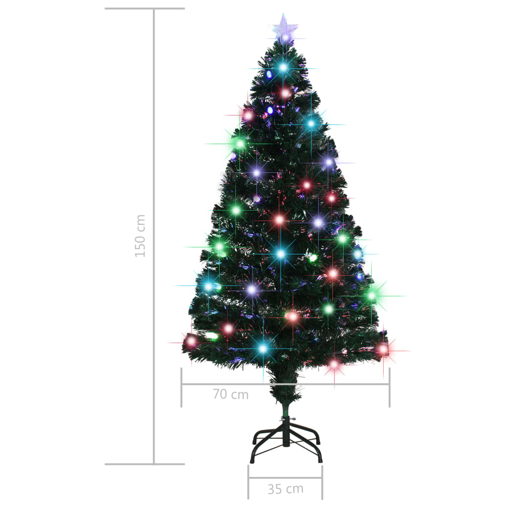 vidaXL Sztuczna choinka z LED i stojakiem 150 cm, włókno optyczne