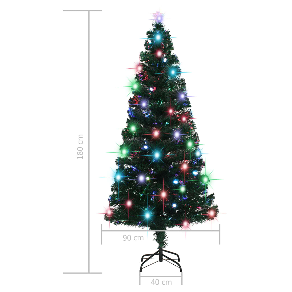 vidaXL Sztuczna choinka z LED i stojakiem 180 cm, włókno optyczne