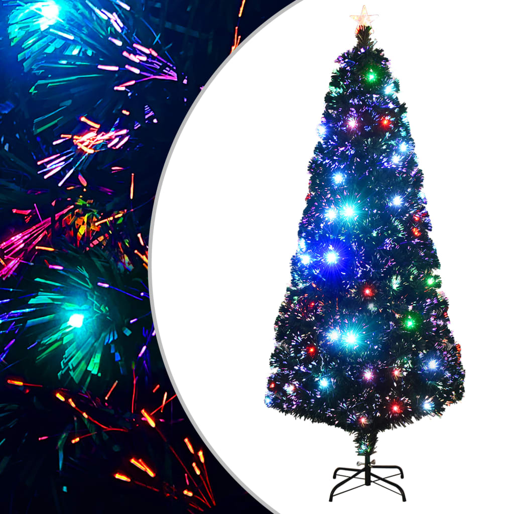 vidaXL Sztuczna choinka z LED i stojakiem 210 cm, włókno optyczne