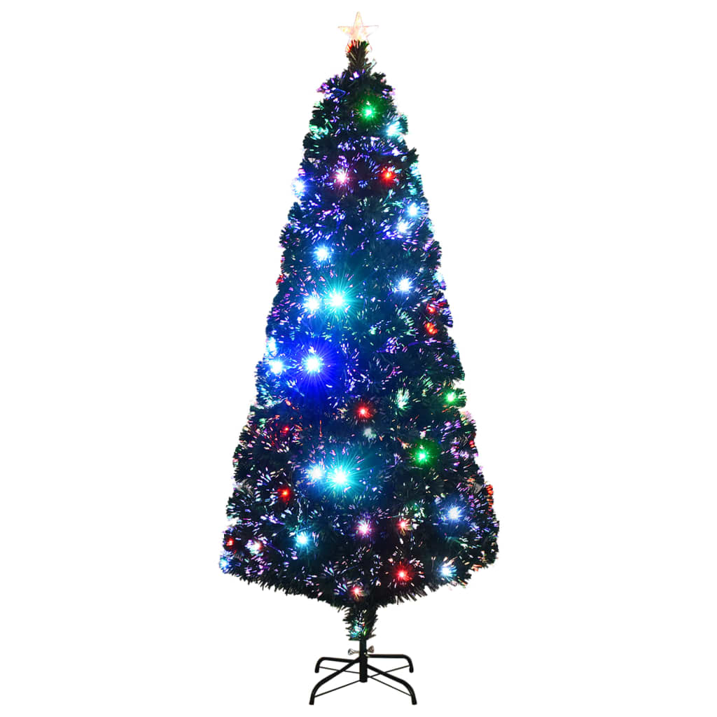 vidaXL Sztuczna choinka z LED i stojakiem 210 cm, włókno optyczne