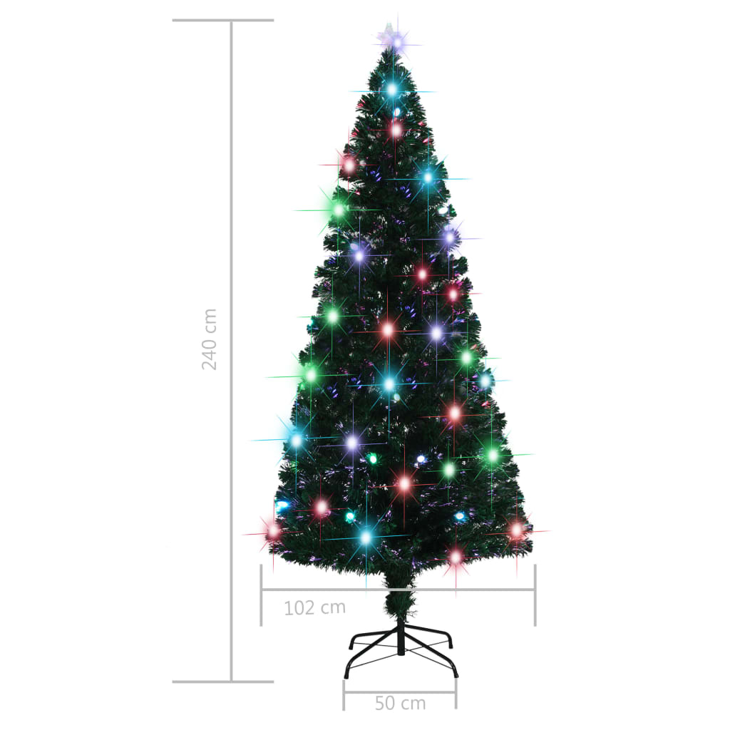 vidaXL Sztuczna choinka z LED i stojakiem 210 cm, włókno optyczne