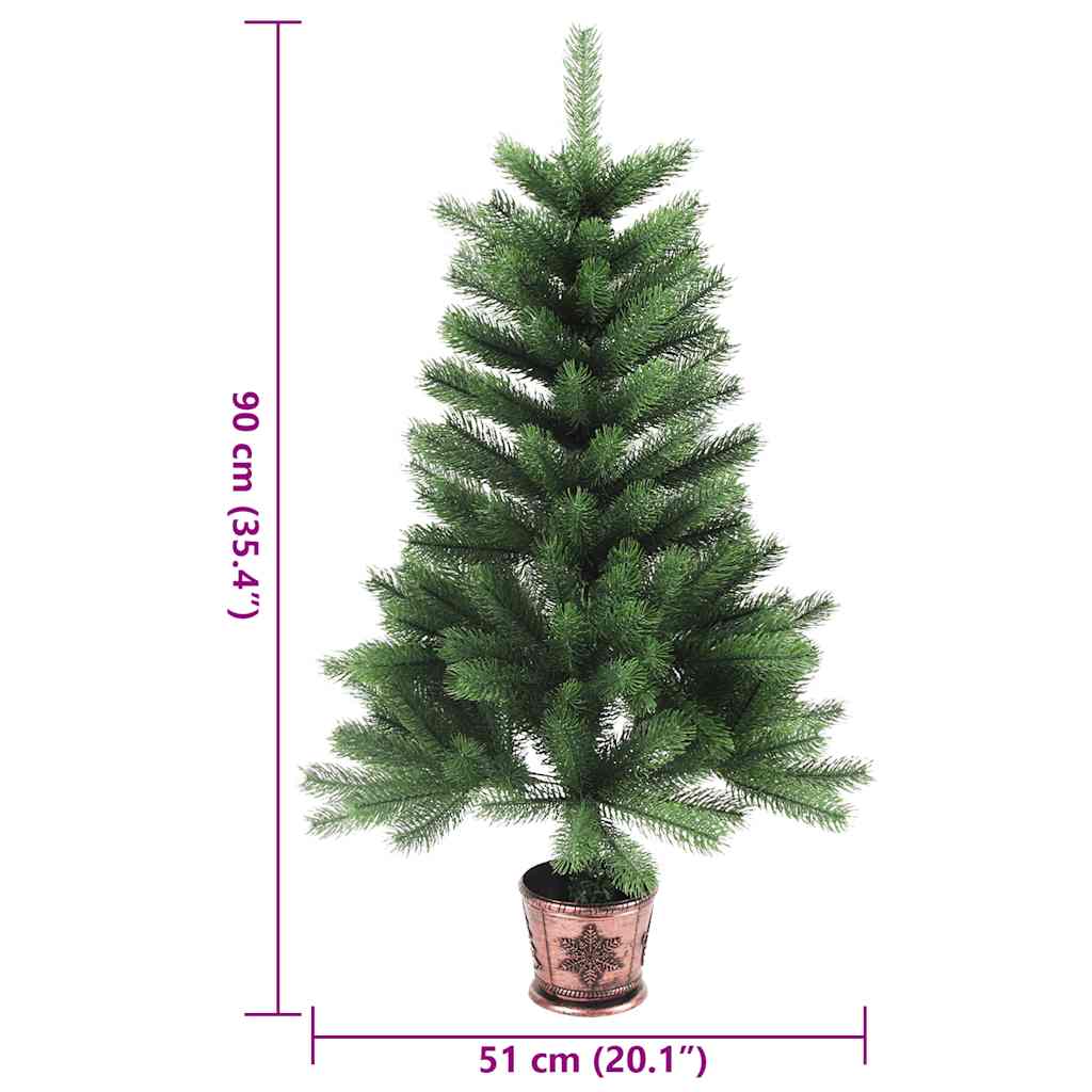 vidaXL Sztuczna choinka z realistycznymi igłami, 90 cm, zielona