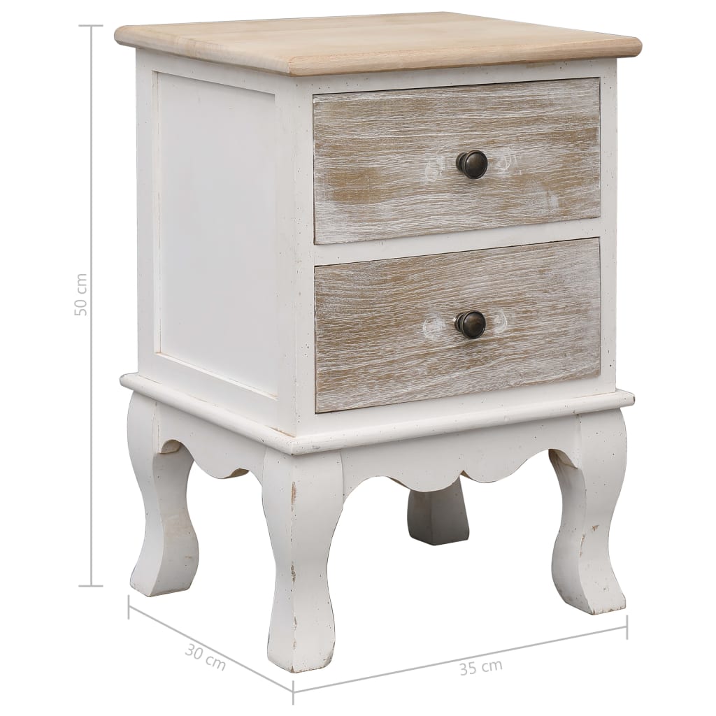 vidaXL Szafki nocne, 2 szt., 35 x 30 x 50 cm, drewno paulownia