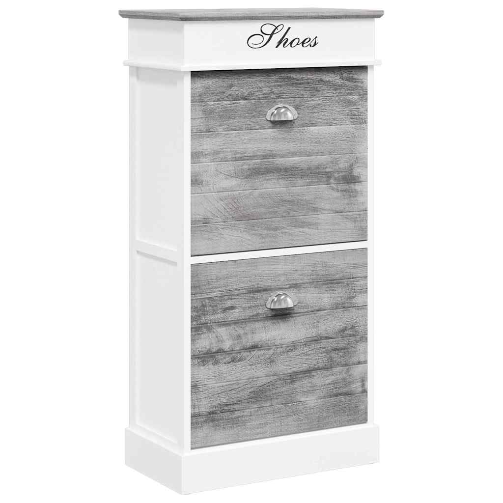 vidaXL Szafka na buty, szara, 50 x 28 x 98 cm, drewno paulownia