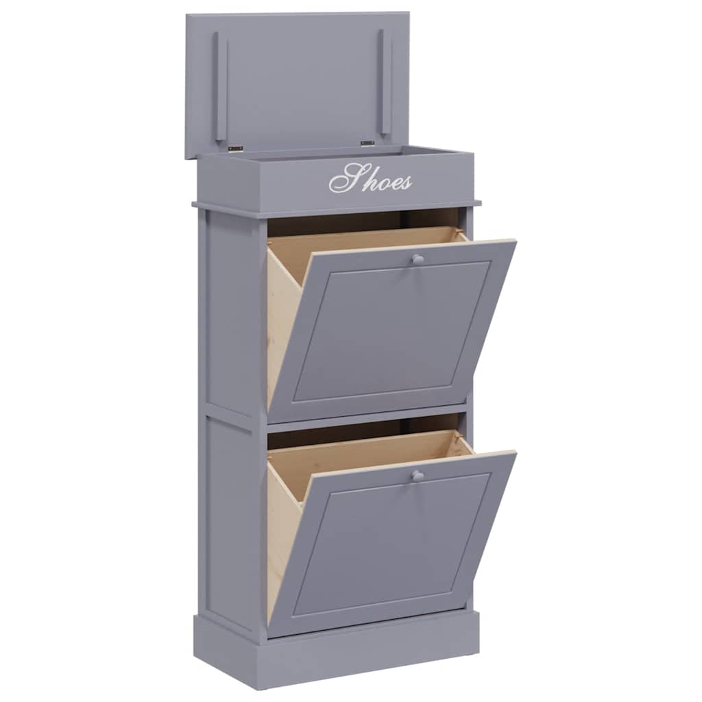 vidaXL Szafka na buty, szara, 50 x 28 x 98 cm, drewno paulownia