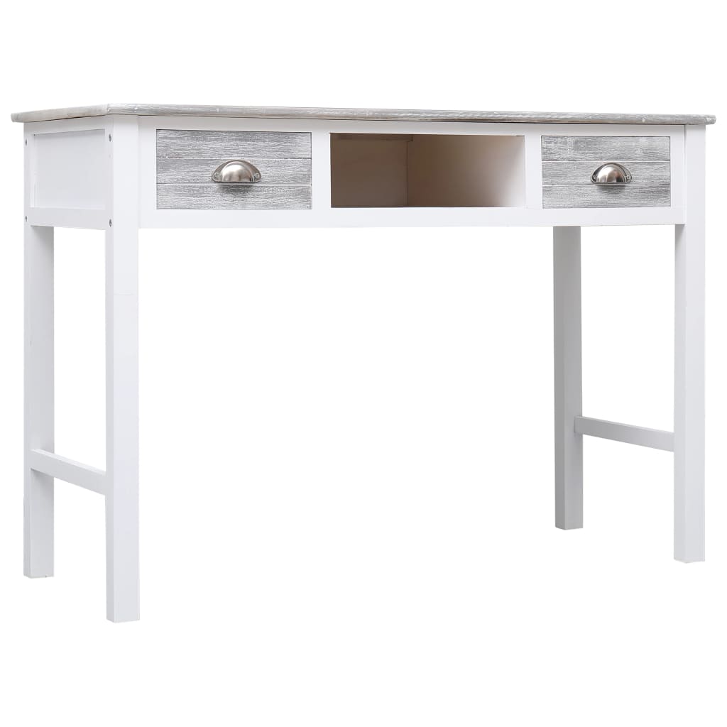 vidaXL Biurko, szare, 110x45x76 cm, drewniane