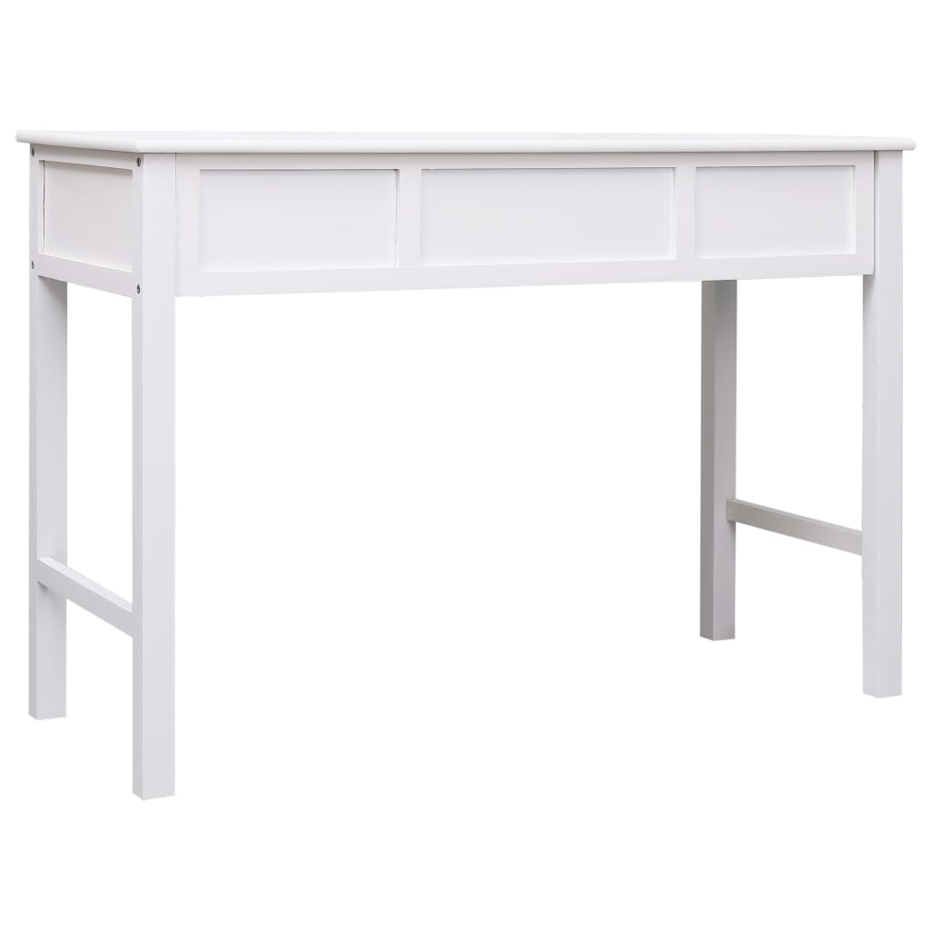 vidaXL Biurko, białe, 110 x 45 x 76 cm, drewniane