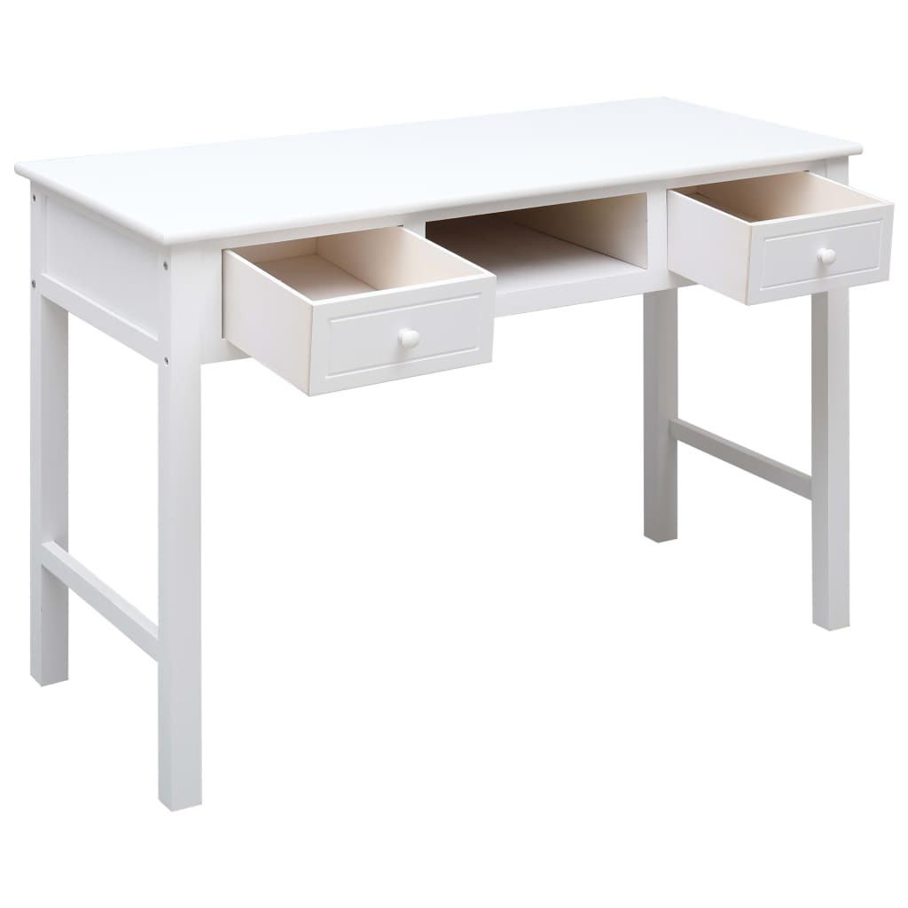 vidaXL Biurko, białe, 110 x 45 x 76 cm, drewniane