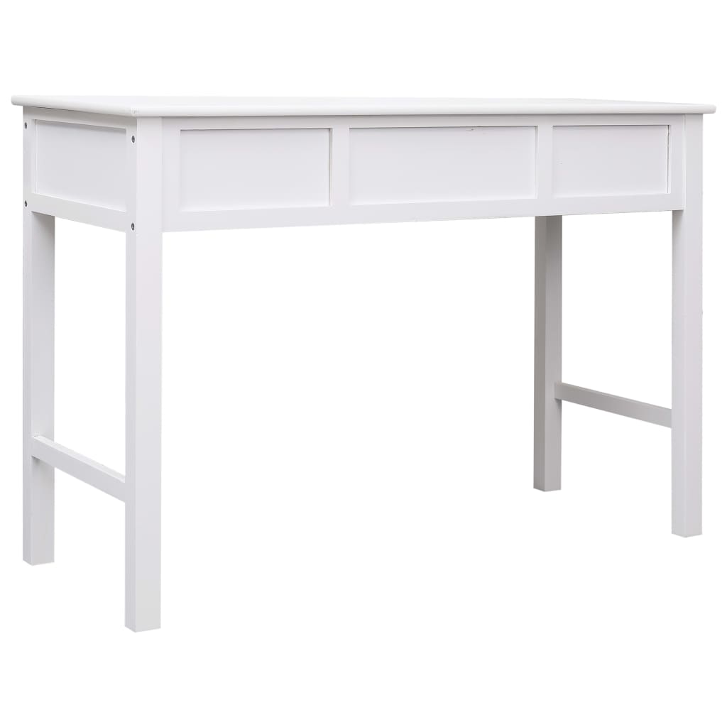 vidaXL Biurko, białe, 110 x 45 x 76 cm, drewniane