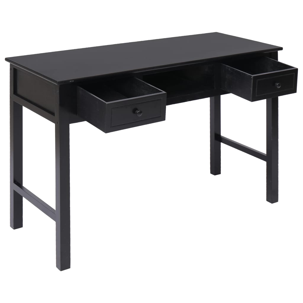vidaXL Biurko, czarne, 110 x 45 x 76 cm, drewniane