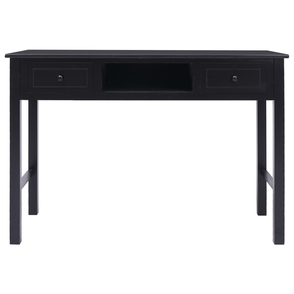 vidaXL Biurko, czarne, 110 x 45 x 76 cm, drewniane