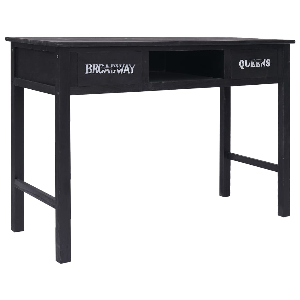 vidaXL Stolik konsola, czarny, 110 x 45 x 76 cm, drewniany