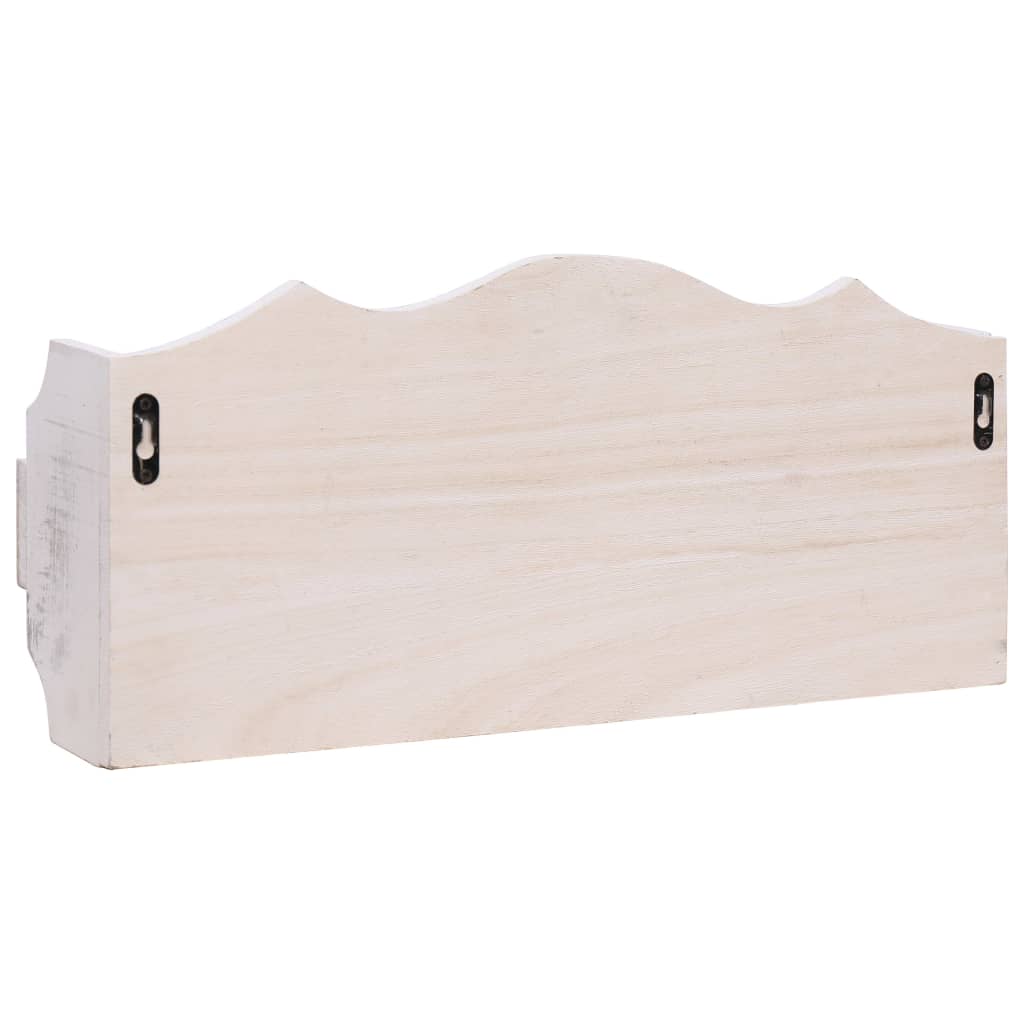 vidaXL Wieszak ścienny na płaszcze, biały, 50x10x23 cm, drewniany