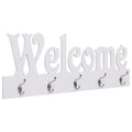 vidaXL Wieszak ścienny na płaszcze WELCOME, biały, 74 x 29,5 cm
