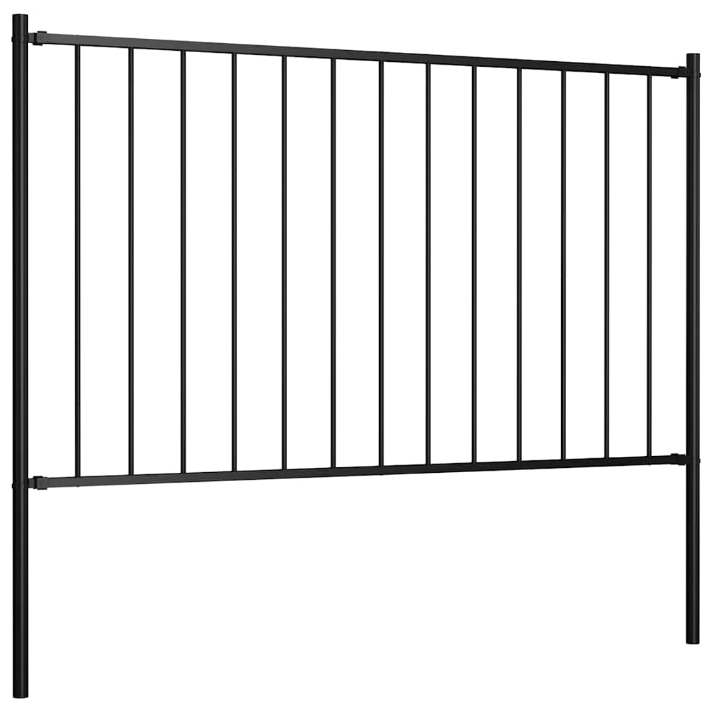 vidaXL Panel ogrodzeniowy Woerden ze słupkami stalowymi 1,7x0,75 m czarny
