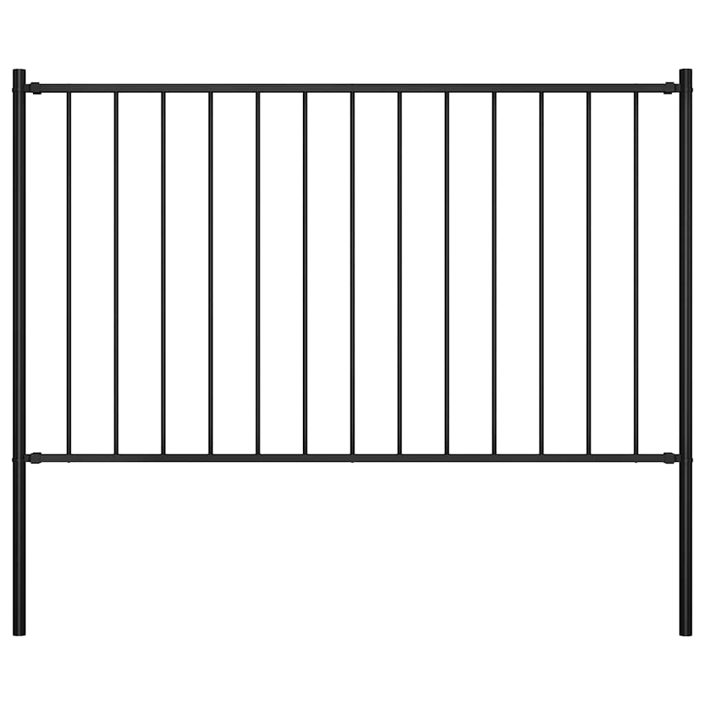 vidaXL Panel ogrodzeniowy Woerden ze słupkami stalowymi 1,7x1,25 m czarny