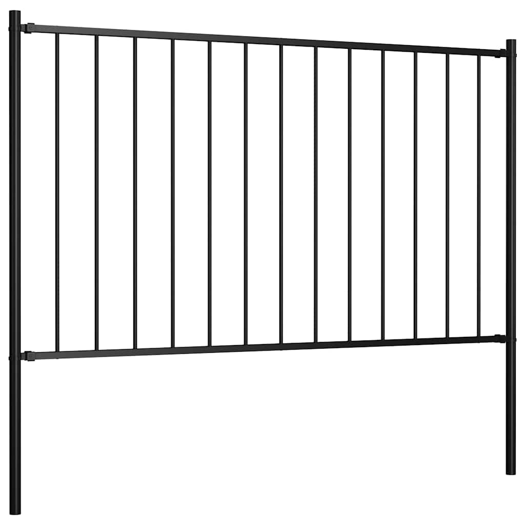 vidaXL Panel ogrodzeniowy Woerden ze słupkami stalowymi 1,7x1,25 m czarny