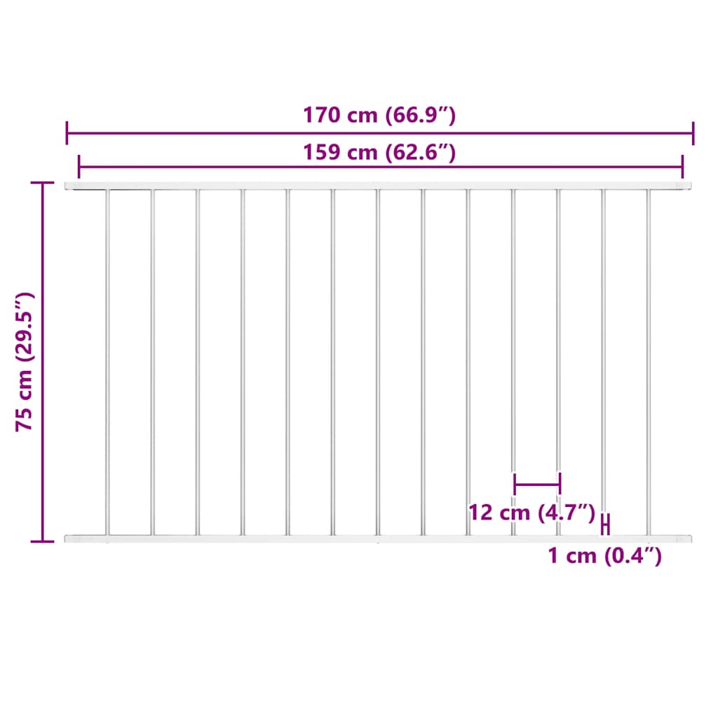 vidaXL Panel ogrodzeniowy Woerden stal malowana proszkowo 1,7x0,75 m biały